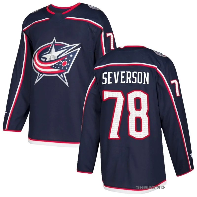 Navy Men's Damon Severson Columbus Blue Jackets Authentic Home Jersey