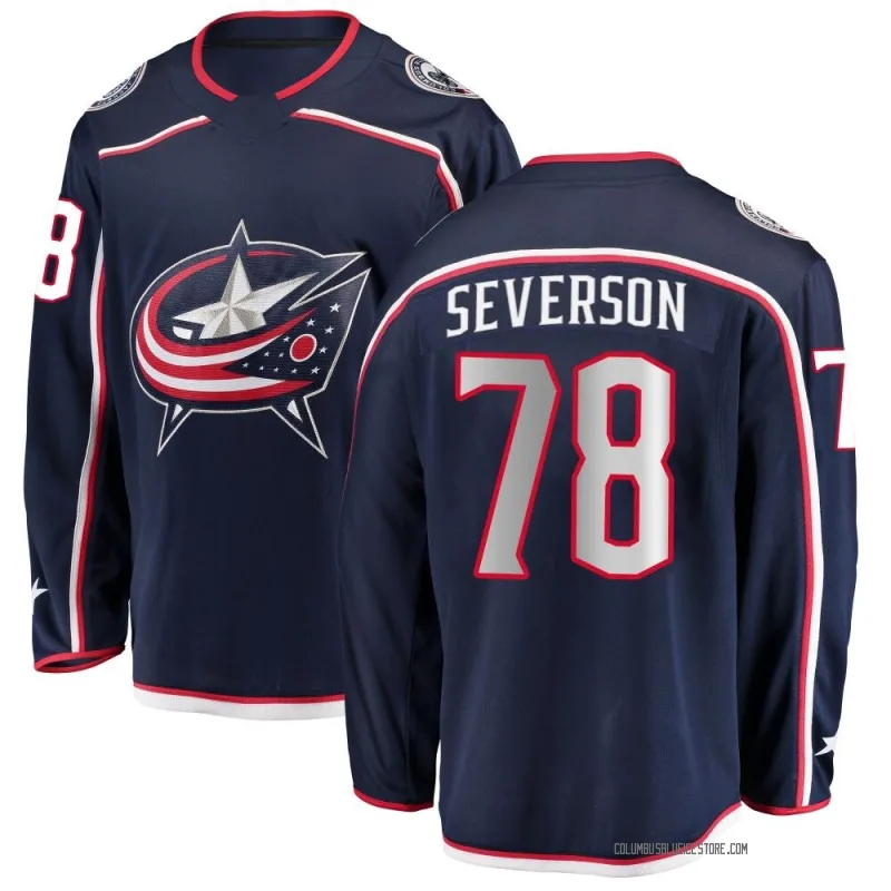 Navy Men's Damon Severson Columbus Blue Jackets Breakaway Home Jersey