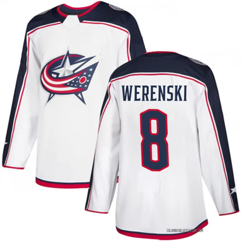 White Men's Zach Werenski Columbus Blue Jackets Authentic Away Jersey