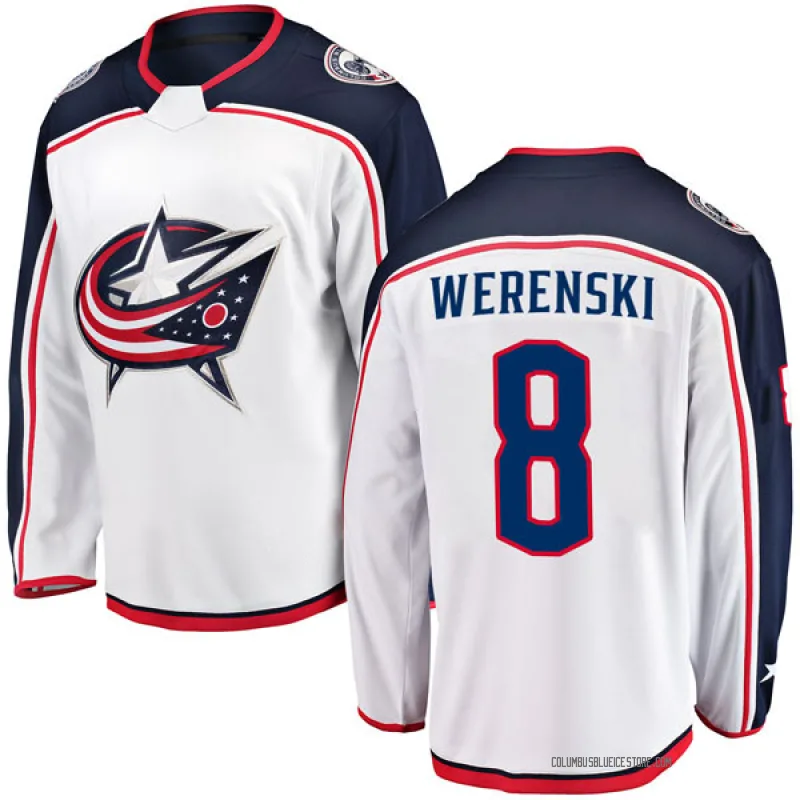 White Men's Zach Werenski Columbus Blue Jackets Breakaway Away Jersey