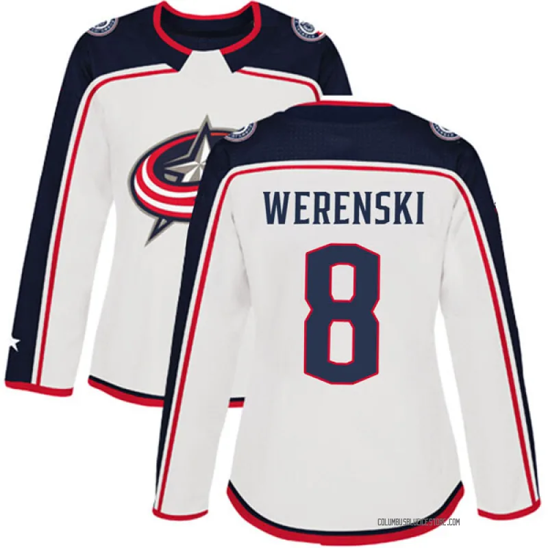 White Women's Zach Werenski Columbus Blue Jackets Authentic Away Jersey